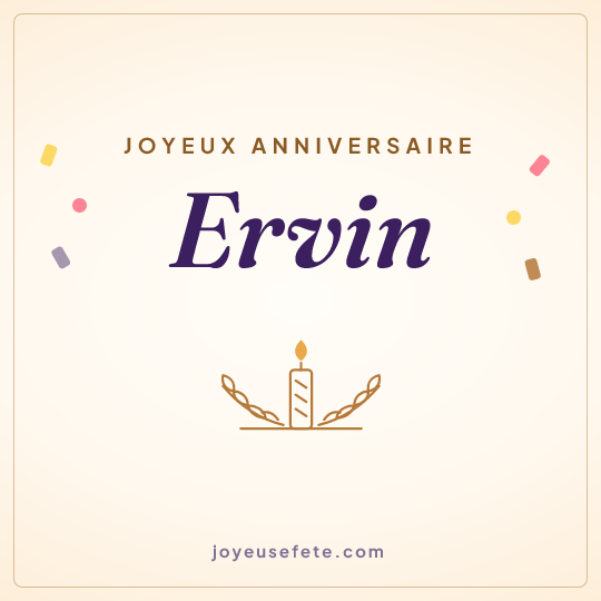 Image carrée « Joyeux anniversaire Ervin » pour WhatsApp