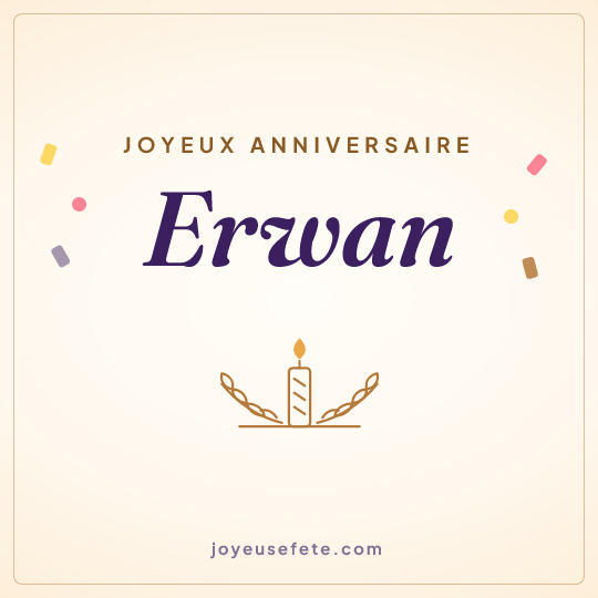 Image carrée « Joyeux anniversaire Erwan » pour WhatsApp