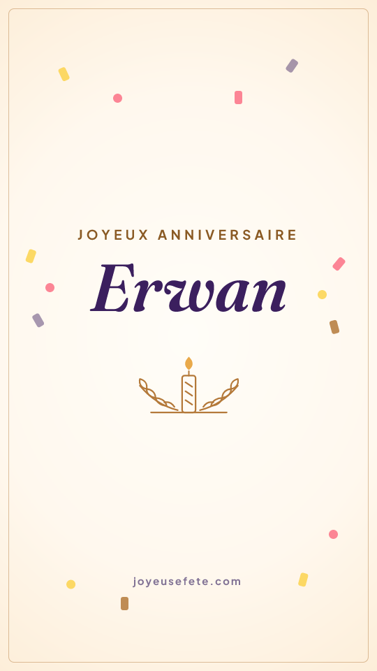 Image « Joyeux anniversaire Erwan » au format story