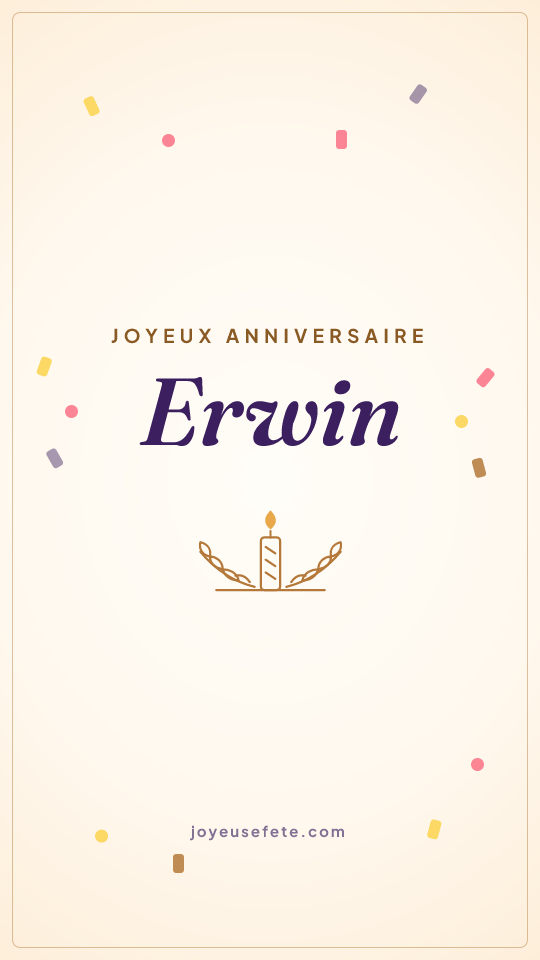 Image « Joyeux anniversaire Erwin » au format story