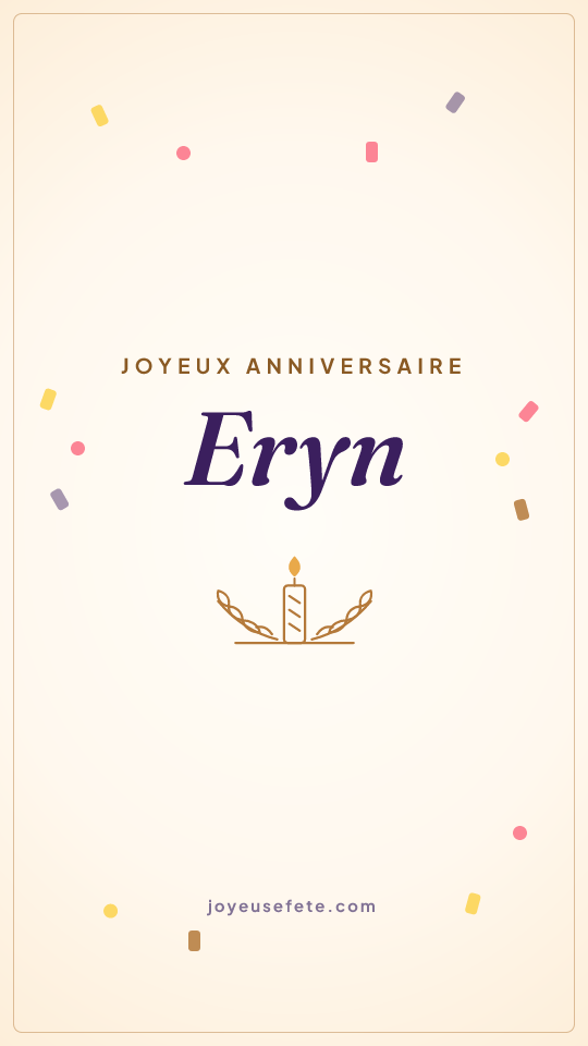 Image « Joyeux anniversaire Eryn » au format story