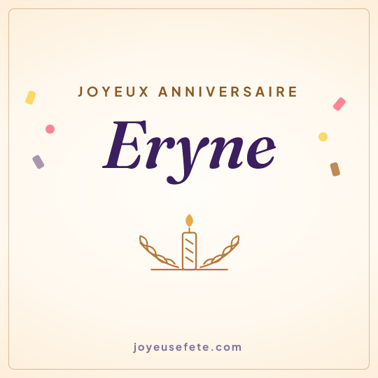 Image carrée « Joyeux anniversaire Eryne » pour WhatsApp