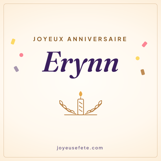 Image carrée « Joyeux anniversaire Erynn » pour WhatsApp