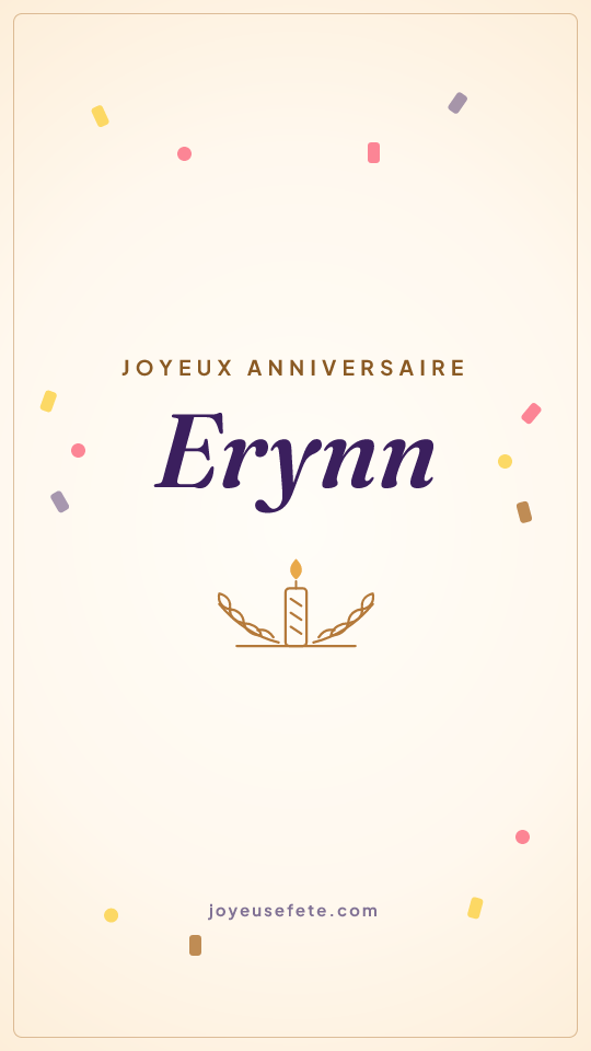 Image « Joyeux anniversaire Erynn » au format story
