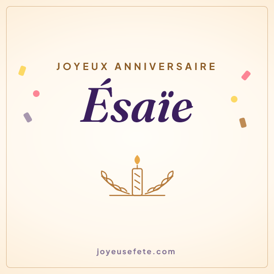 Image carrée « Joyeux anniversaire Esaïe » pour WhatsApp