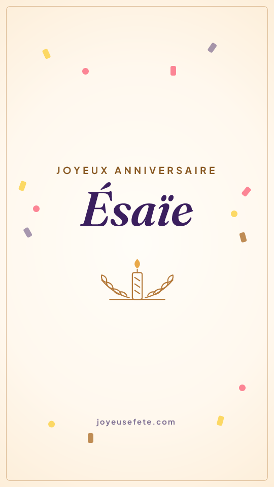 Image « Joyeux anniversaire Esaïe » au format story