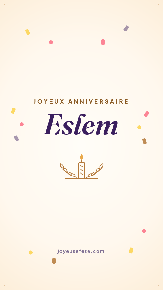 Image « Joyeux anniversaire Eslem » au format story