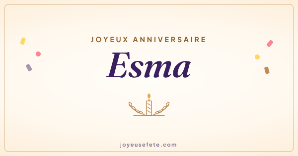 Image « Joyeux anniversaire Esma » au format large