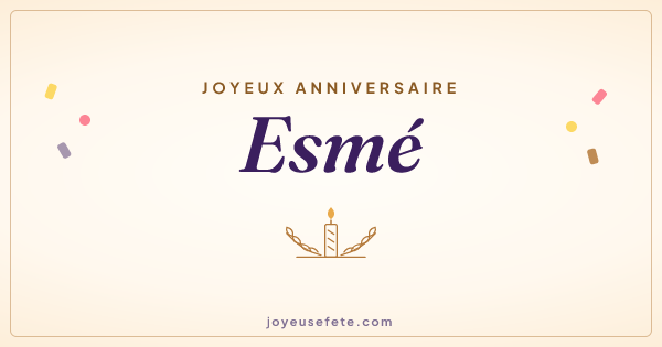 Image « Joyeux anniversaire Esmé » au format large