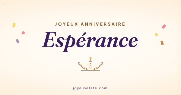 Image « Joyeux anniversaire Espérance » au format large