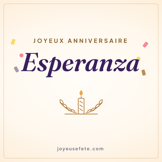 Image carrée « Joyeux anniversaire Esperanza » pour WhatsApp