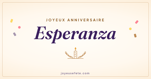 Image « Joyeux anniversaire Esperanza » au format large