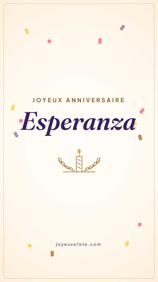 Image « Joyeux anniversaire Esperanza » au format story