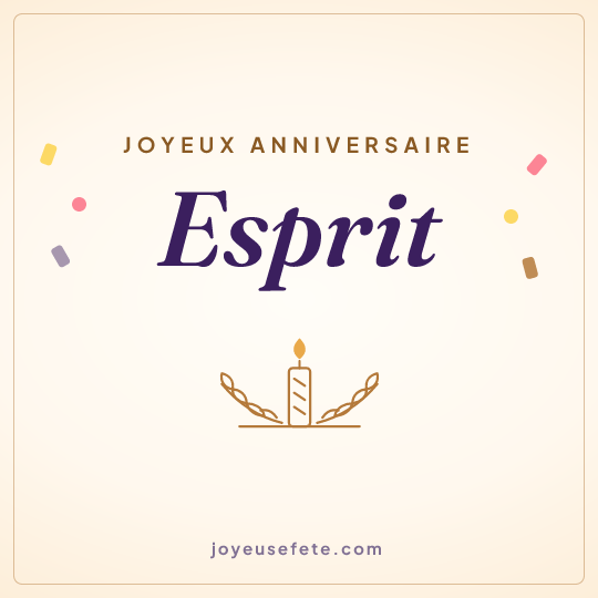 Image carrée « Joyeux anniversaire Esprit » pour WhatsApp