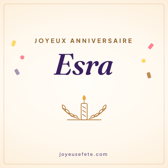 Image carrée « Joyeux anniversaire Esra » pour WhatsApp