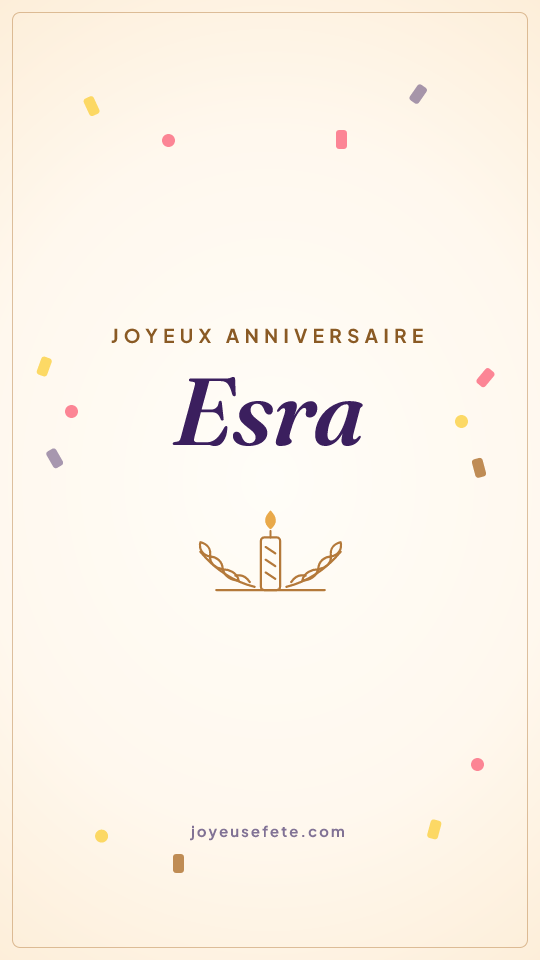 Image « Joyeux anniversaire Esra » au format story