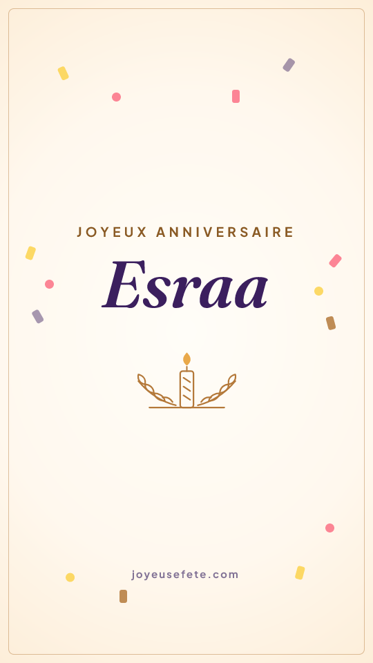 Image « Joyeux anniversaire Esraa » au format story