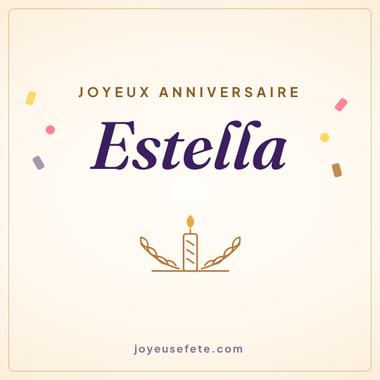 Image carrée « Joyeux anniversaire Estella » pour WhatsApp