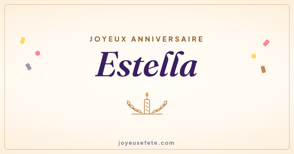 Image « Joyeux anniversaire Estella » au format large