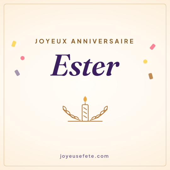 Image carrée « Joyeux anniversaire Ester » pour WhatsApp