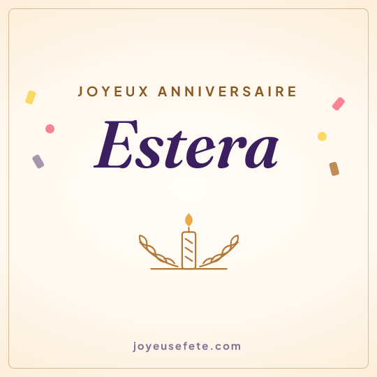 Image carrée « Joyeux anniversaire Estera » pour WhatsApp