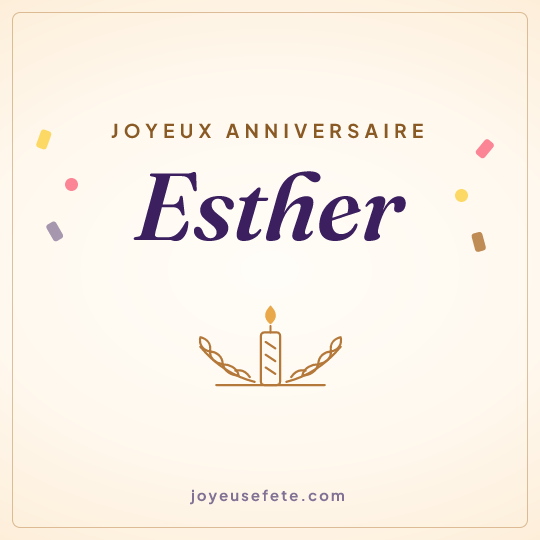 Image carrée « Joyeux anniversaire Esther » pour WhatsApp