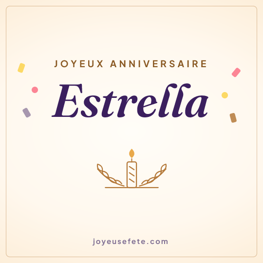 Image carrée « Joyeux anniversaire Estrella » pour WhatsApp