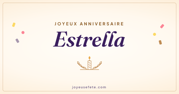 Image « Joyeux anniversaire Estrella » au format large