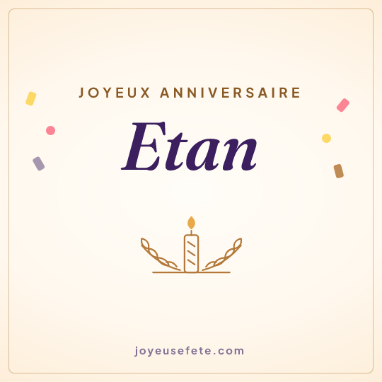 Image carrée « Joyeux anniversaire Etan » pour WhatsApp