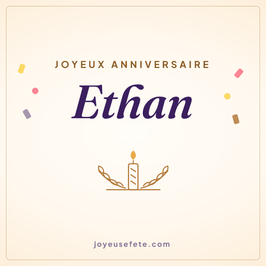Image carrée « Joyeux anniversaire Ethan » pour WhatsApp