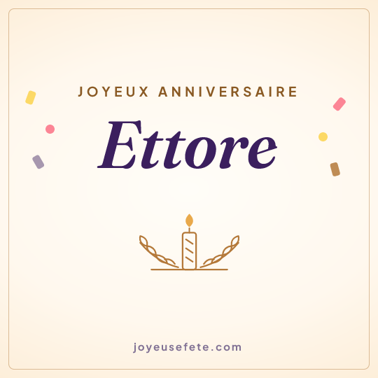 Image carrée « Joyeux anniversaire Ettore » pour WhatsApp