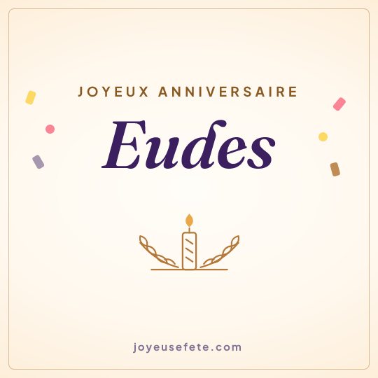 Image carrée « Joyeux anniversaire Eudes » pour WhatsApp