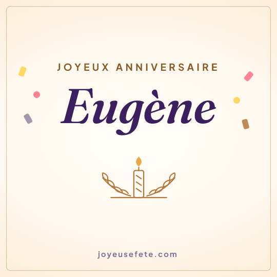 Image carrée « Joyeux anniversaire Eugène » pour WhatsApp