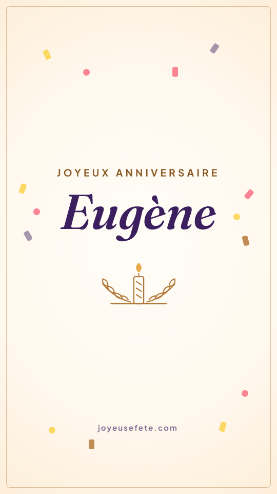 Image « Joyeux anniversaire Eugène » au format story