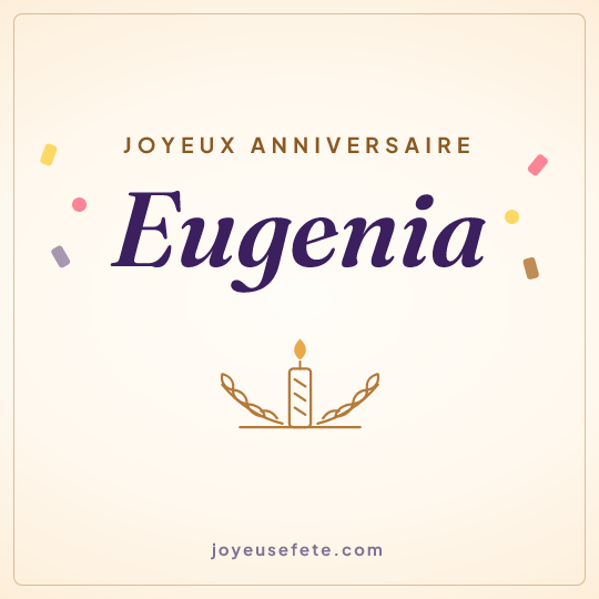Image carrée « Joyeux anniversaire Eugenia » pour WhatsApp