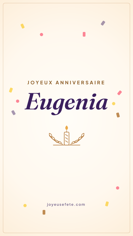 Image « Joyeux anniversaire Eugenia » au format story