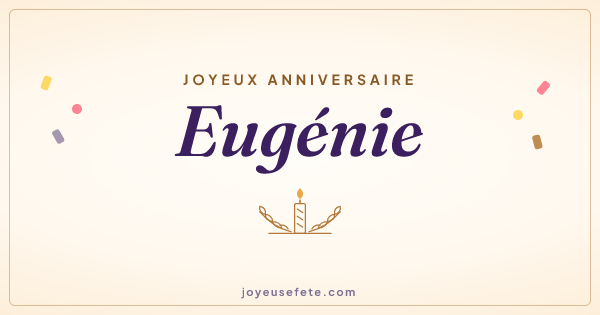 Image « Joyeux anniversaire Eugénie » au format large
