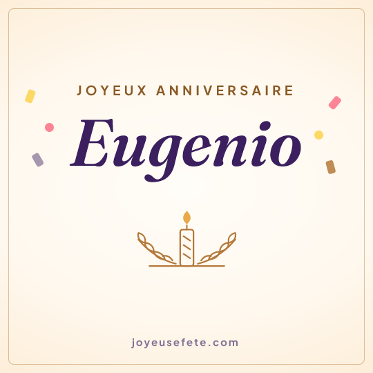 Image carrée « Joyeux anniversaire Eugenio » pour WhatsApp