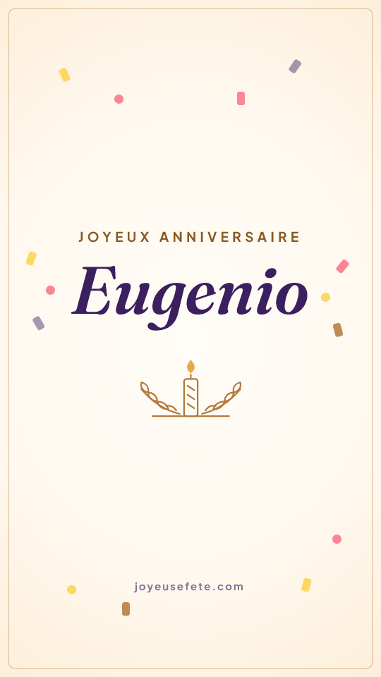Image « Joyeux anniversaire Eugenio » au format story