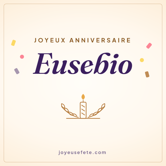 Image carrée « Joyeux anniversaire Eusebio » pour WhatsApp