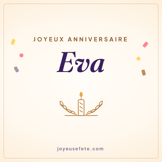 Image carrée « Joyeux anniversaire Eva » pour WhatsApp