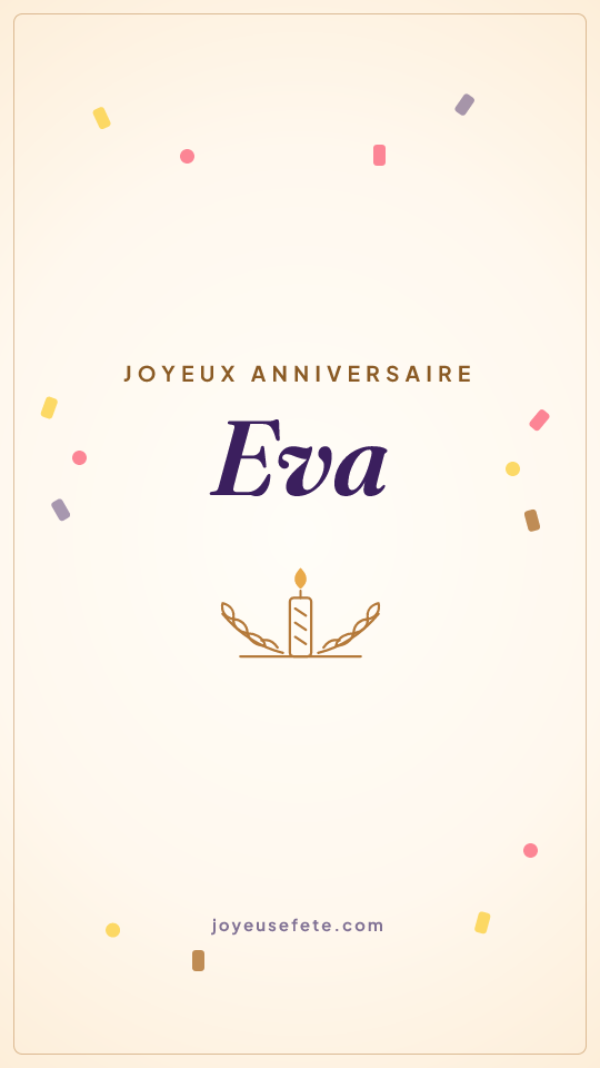 Image « Joyeux anniversaire Eva » au format story