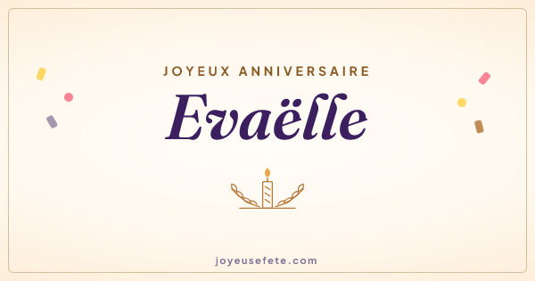 Image « Joyeux anniversaire Evaëlle » au format large