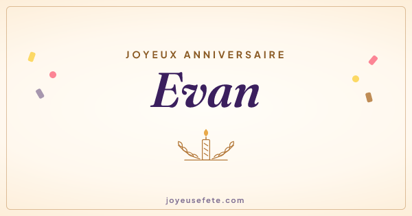 Image « Joyeux anniversaire Evan » au format large
