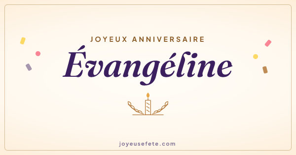 Image « Joyeux anniversaire Évangéline » au format large