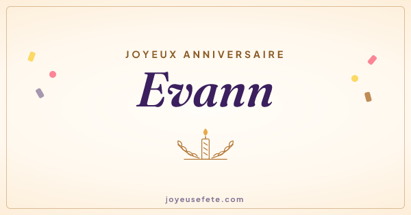 Image « Joyeux anniversaire Evann » au format large