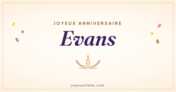 Image « Joyeux anniversaire Evans » au format large