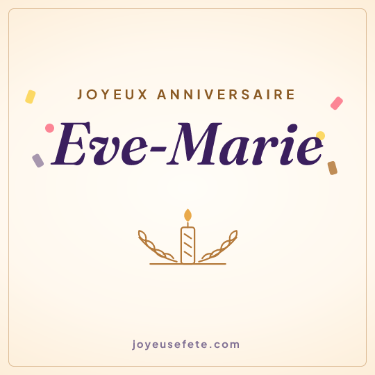 Image carrée « Joyeux anniversaire Eve-Marie » pour WhatsApp