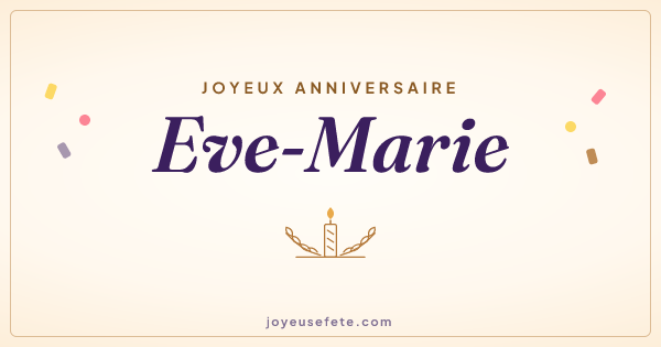 Image « Joyeux anniversaire Eve-Marie » au format large