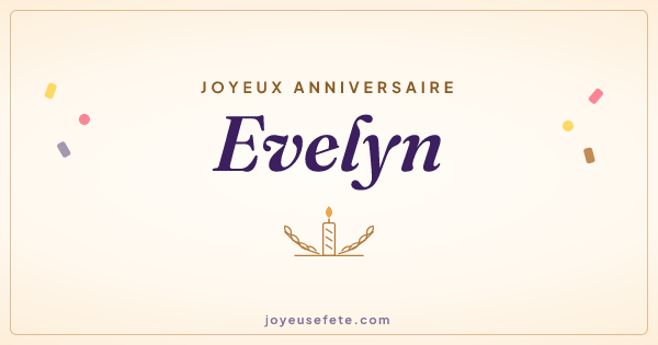 Image « Joyeux anniversaire Evelyn » au format large
